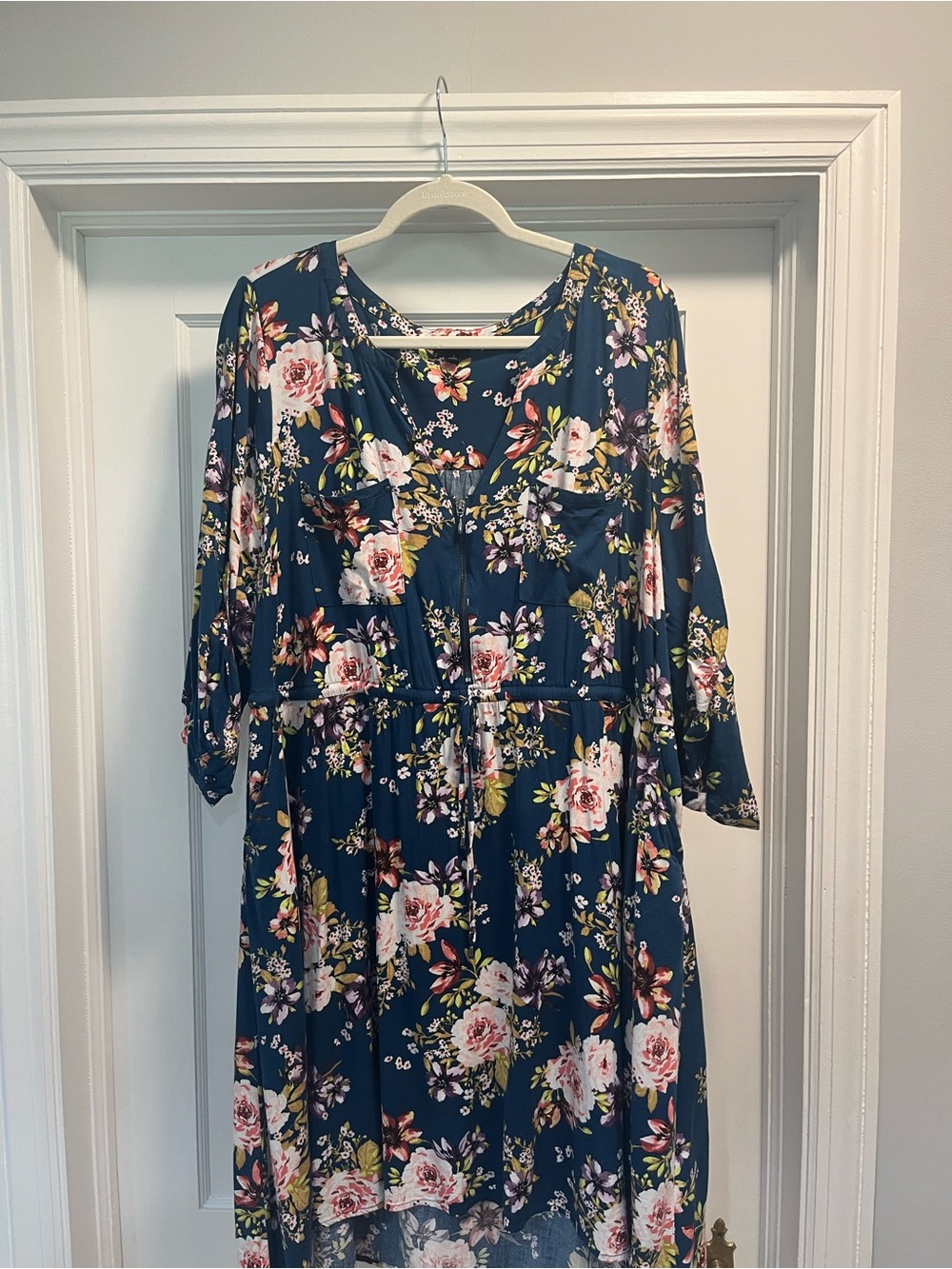 Torrid Marine Blue Floral Hi-Low Dress
